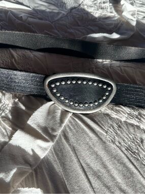 Free People Black Studded Buckle Belt